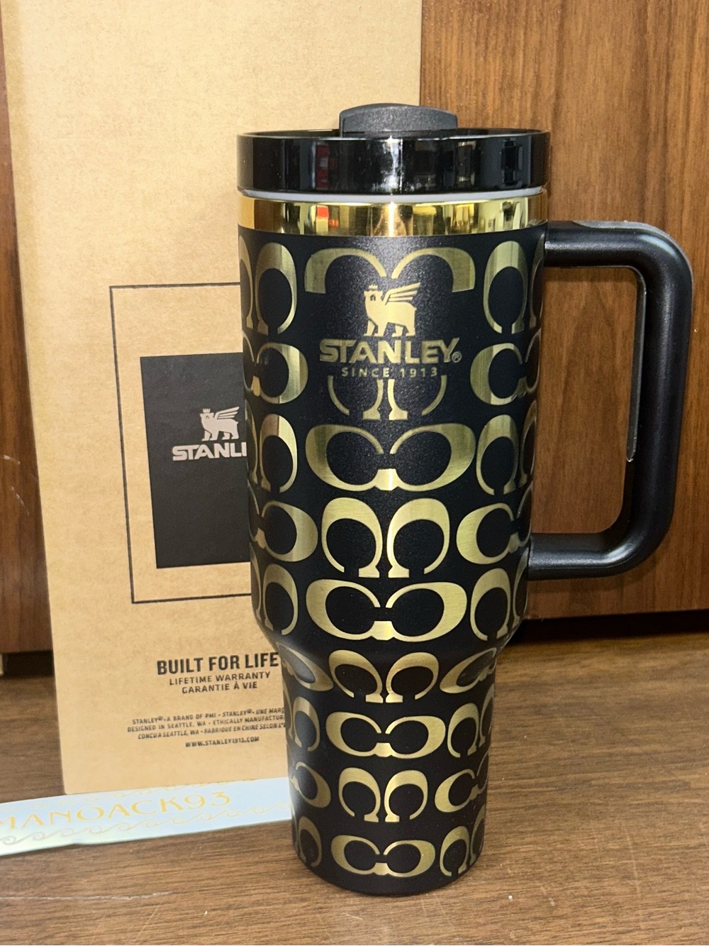 Tumbler Black & Gold, 40oz